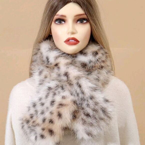 Leopard print scarf+hat+leg warmers+cafs - Picture 3 of 12